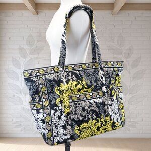 ❤️ vera bradley Baroque Get Carried Away / Going XL LARGE TOTE Black Yellow